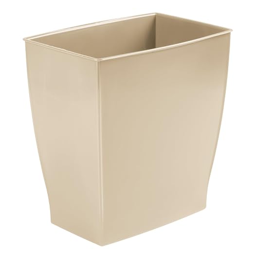 iDesign Small Plastic Bathroom Trash Can, Slim Rectangle Garbage Bin - Image 9