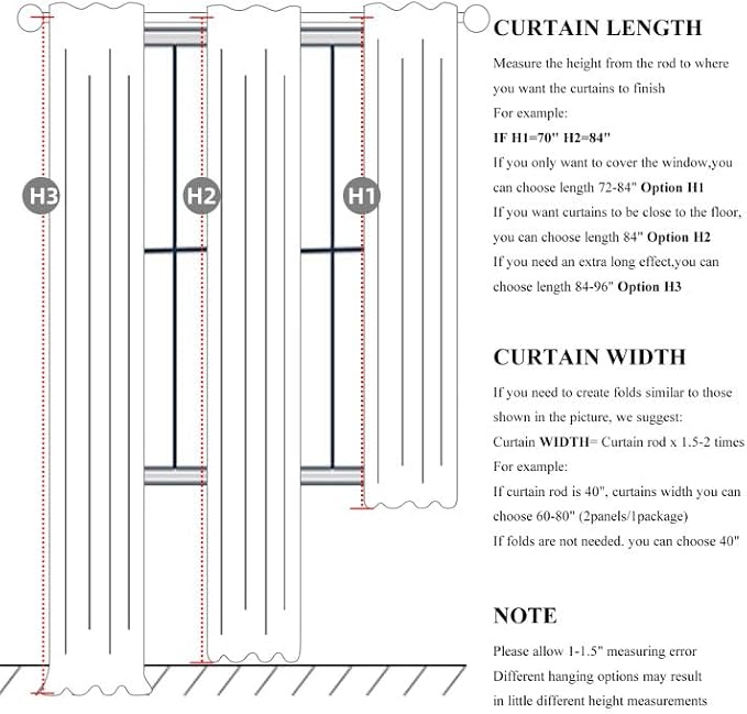 Large Window Room Darkening Curtains 108 Inches Long, Heavy Duty Thermal - Image 3