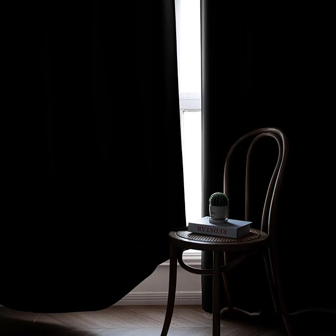 Black Curtains 96 Inches Long for Bedroom, Long Drapes for Living Room Windows - Image 6