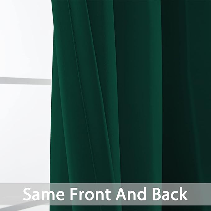 Yakamok Dark Green Room Darkening Window Curtains 52x36 Inch - Image 3