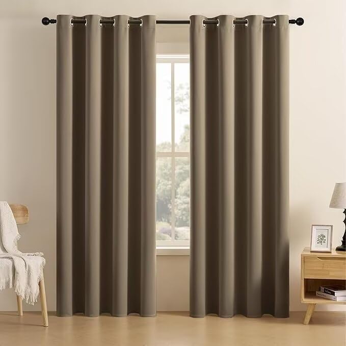 Joydeco Blackout Curtains for Bedroom 96 inch Long 2 Panels, Thermal Insulated by JOYDECO