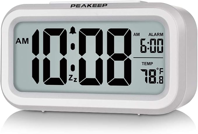 Peakeep Night Light Digital Alarm Clock Battery Operated Indoor Temperature | by PEAKEEP
