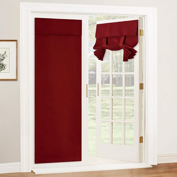 RYB HOME Blackout Door Curtain for Patio Front Tricia French Door Window | by RYBHOME