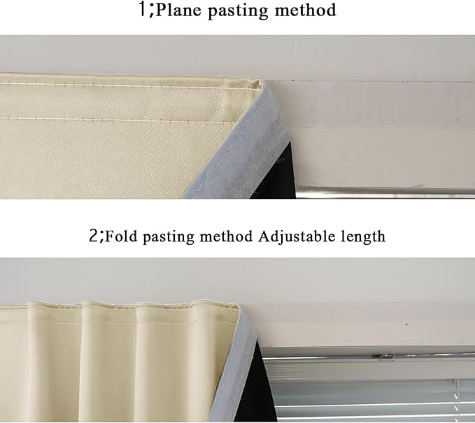 AJAZZ 100% Blackout Stick Curtain Portable Black Out Curtains Adhesive Curtains - Image 4