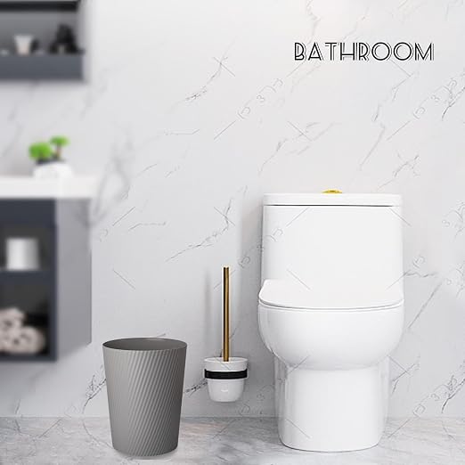 UUJOLY Small Bathroom Trash Can Wastebasket Garbage Can, Dark Grey, 3 Pack | - Image 2