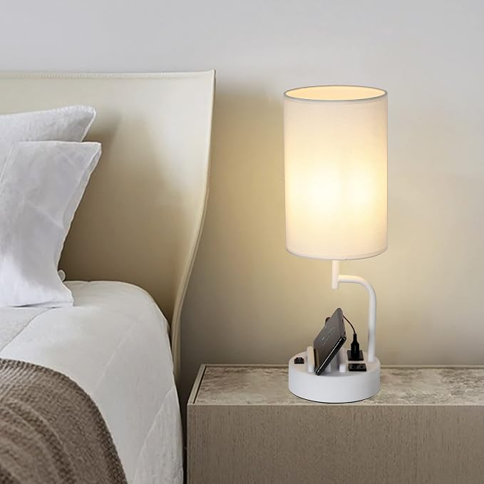 Dreamholder Table Lamp with 3 USB Charging Ports, Modern Desk Lamp with AC - Image 7
