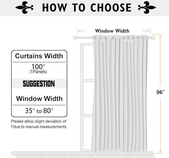 ChrisDowa Room Divider Curtains 96 Inch Length Sliding Door Curtain 1 Panel | - Image 6
