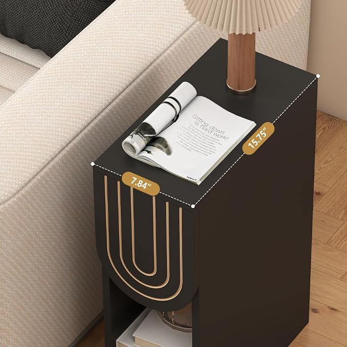 weselon Narrow Nightstand, Slim Bedside Table - Image 5