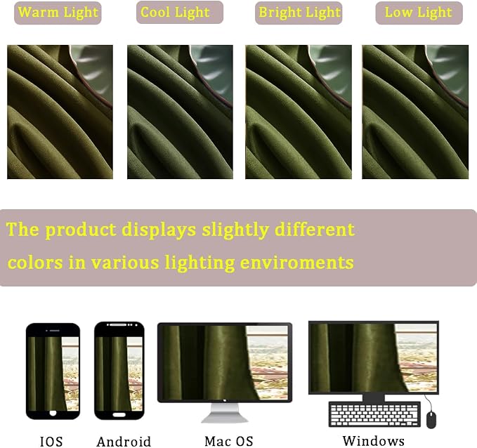 Timeper Hunter Green Velvet Curtains W52 x L90 inches 2 Panels, Back Tab & Rod - Image 7