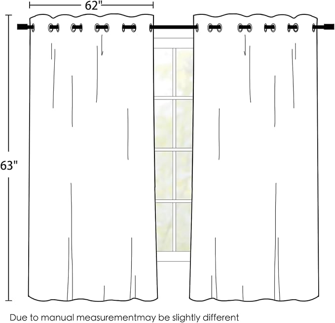 SimpleHome Grey 100% Blackout Curtains Room Darkening Living Room 63 Inch | - Image 2