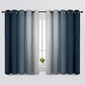 SimpleHome Ombre Navy Blue to Grey White Curtains by SimpleHome
