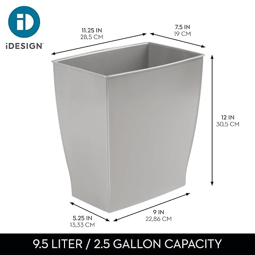 iDesign Small Plastic Bathroom Trash Can, - Image 4