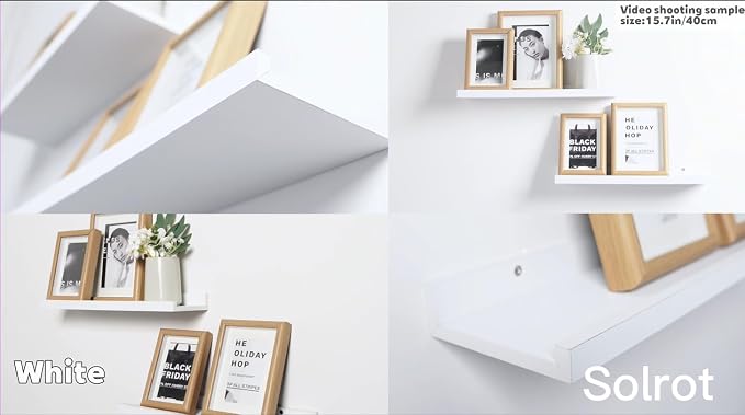 White Floating Shelves for Wall Decor, 14 in Shelf - Image 4