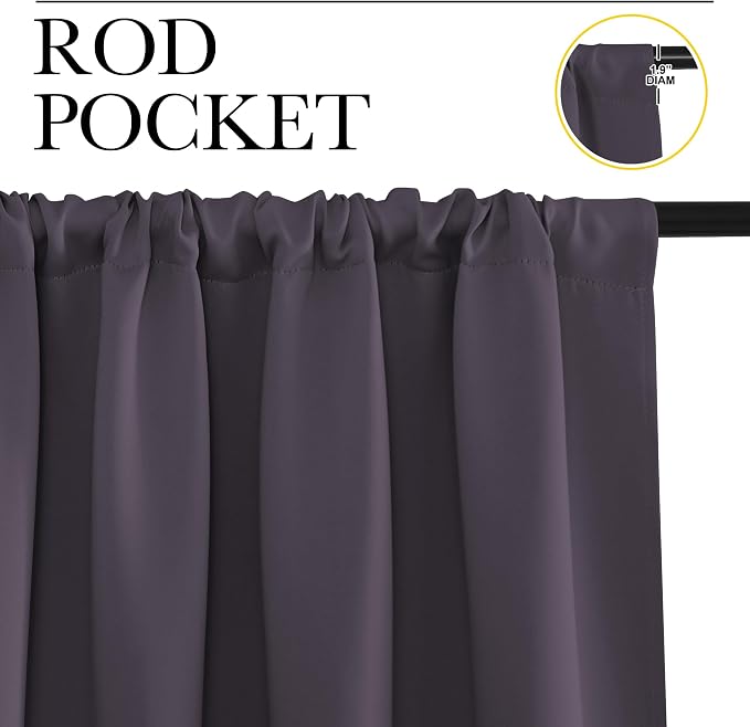 NICETOWN Blackout Curtains for Living Curtains, 1 Pair, 34-inch W x 72-inch L - Image 2