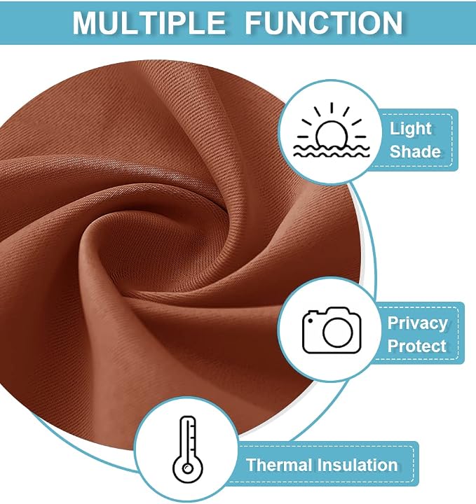 RYB HOME Blackout Curtains for Bedroom Living Room Nursery 72 inches Long | - Image 6