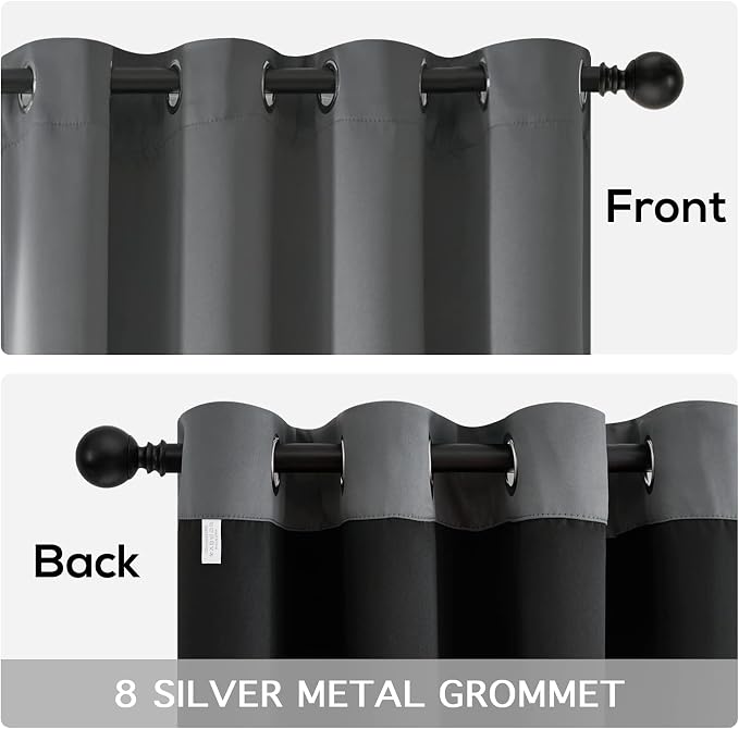 Yakamok Grey Blackout Curtains 63 inches Long - Image 6