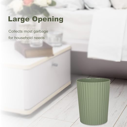 JiatuA Small Bathroom Trash Can Plastic Wastebasket Garbage Can Green | Sturdy - Image 5
