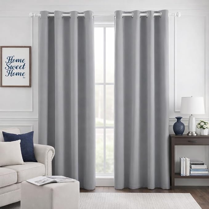 HOMEIDEAS Blackout Curtains for Bedroom 52 X 84 Inch Long 2 Panels Set Light by HOMEIDEAS