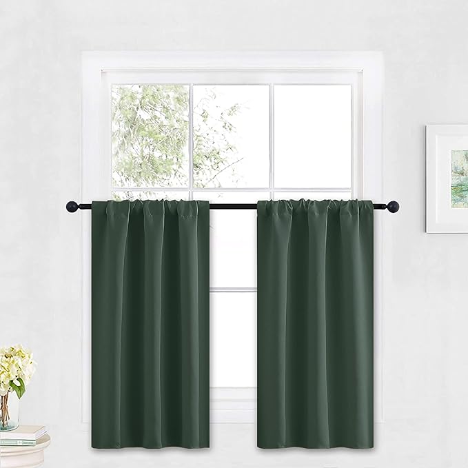 RYB HOME Kitchen Blackout Curtains Over Sink 36 inch Length, Rod Pocket | by RYBHOME