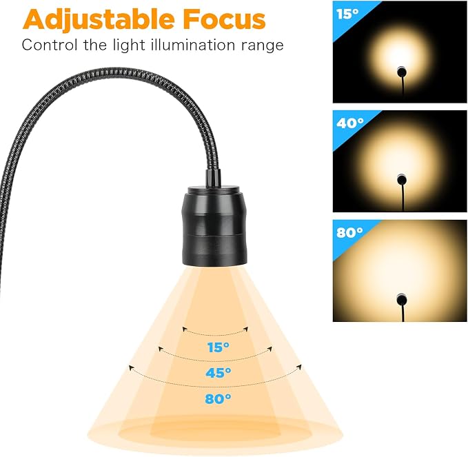 LED Reading Lights for Bed Headboard, 360° Gooseneck Zoomable Clip Light | 3 - Image 4
