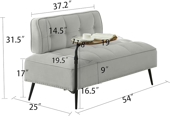 anwickjeff 55" Inch Width Modern End of Bed Bench, Leather Upholstered Futon - Image 2