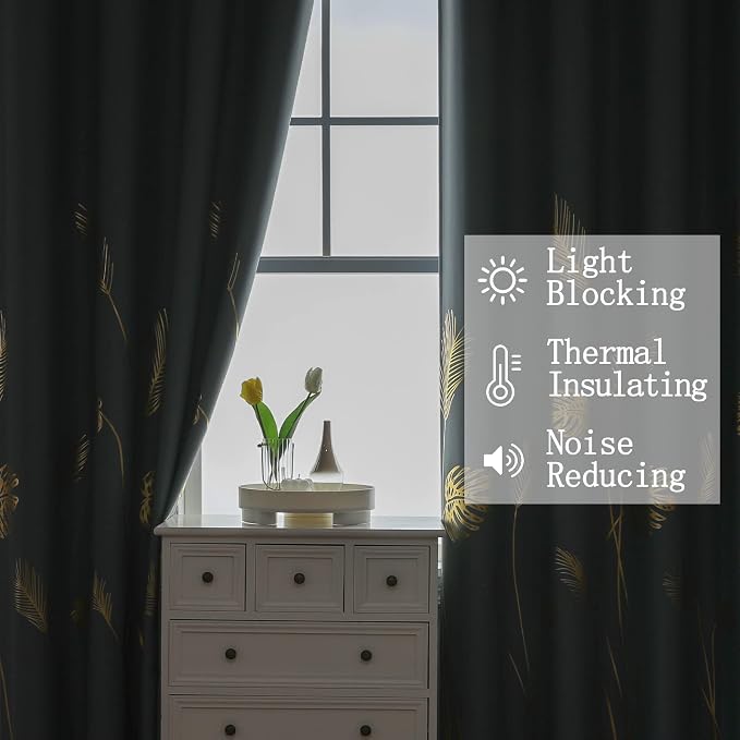 Stone Blue Blackout Curtains for Living Room, Room Darkening Curtains - Image 6