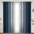 SimpleHome Ombre Navy Blue to Grey White Curtains by SimpleHome