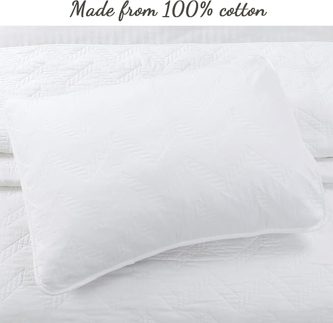 Cozy Line Home Fashions 100% Cotton Geometric Modern Zig Zag Stitch Solid White - Image 3