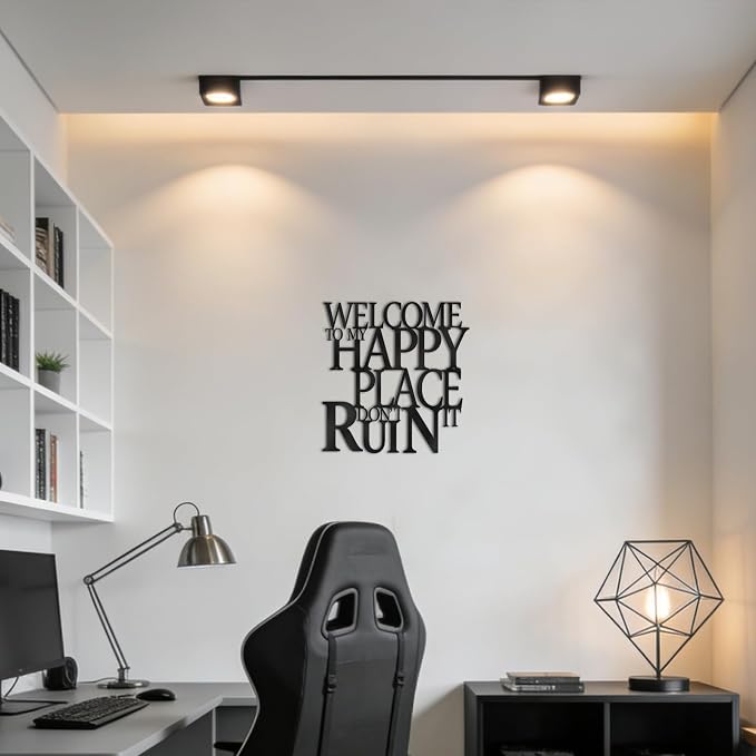 Black Metal Wall Art Funny Bathroom Office Kitchen Bar Garden Living Room Wall - Image 8