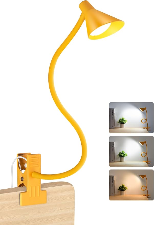 LiFMIRA Desk Lamp Clip on Lamp for Bed, LED Reading Light for Bed Yellow | 3 by LiFMIRA