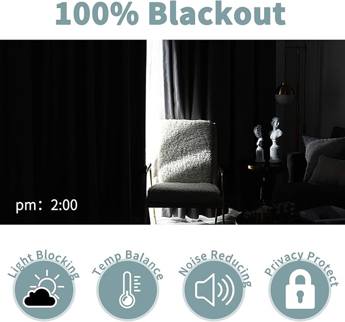 BGment Thermal Insulated 100% Blackout Curtains - Image 4
