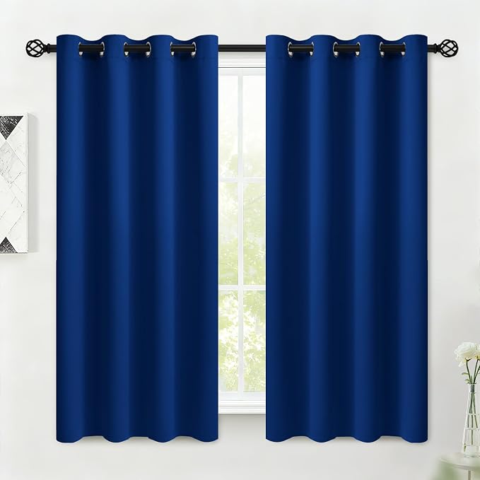 COSVIYA Grommet Room Darkening Royal Blue Curtains 54 inch by COSVIYA