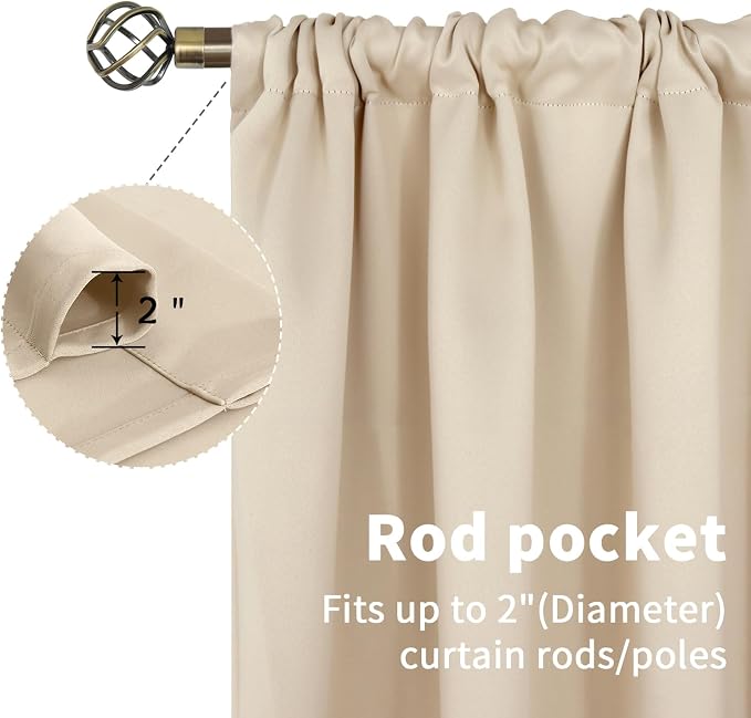 BGment Champagne Blackout Curtains - Image 5