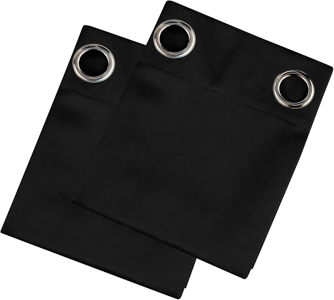 Blackout Curtains 52 x 90 Inch Long Black Curtains Set of 2 Panels Room - Image 9