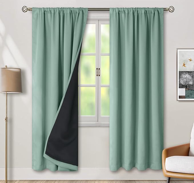 BGment Frosty Green Blackout Curtains by BGment