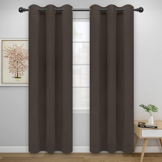 Easy-Going Thermal Grommet Blackout Curtains, 2 Panels 46x84 in, Taupe | by Easy-Going