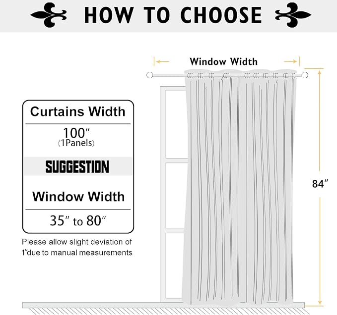 ChrisDowa Room Divider Curtains 84 Inches Long Sliding Door Curtain 1 Panel | - Image 5