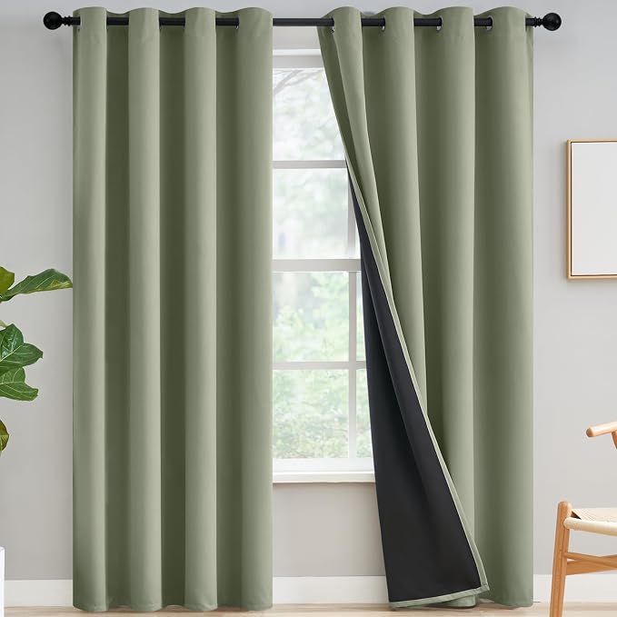 Yakamok Light Sage Blackout Curtains 84 inches Long by Yakamok