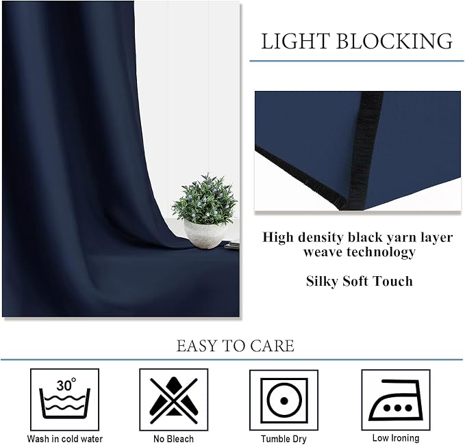 Diraysid Blackout Curtains for Bedroom Grommet Thermal Insulated Room Darkening - Image 8