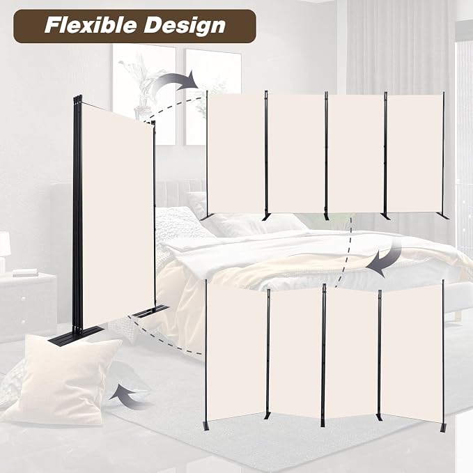 Room Divider, 4 Panel Folding Privacy Screens - Image 5