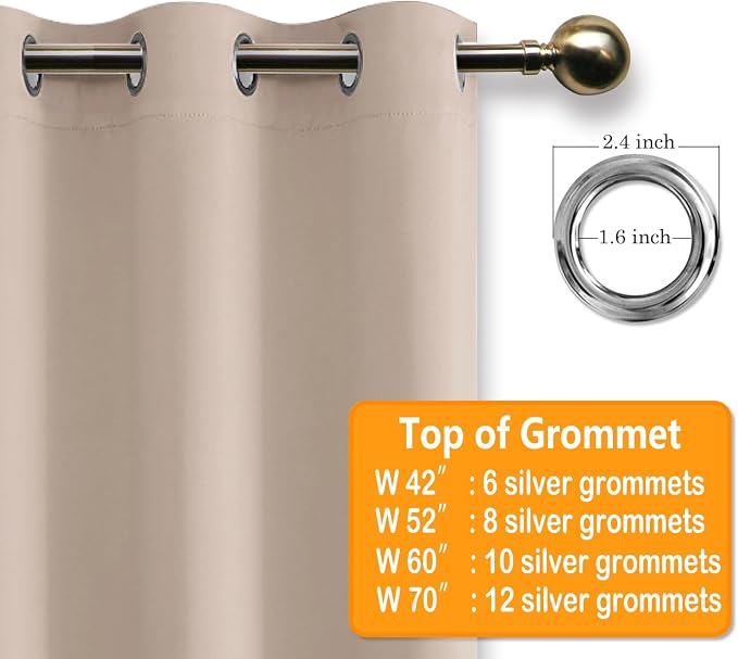 Short Blackout Curtains for Bedroom, 42 x 45 Inch, 2 Panels | Thermal Insulated - Image 5