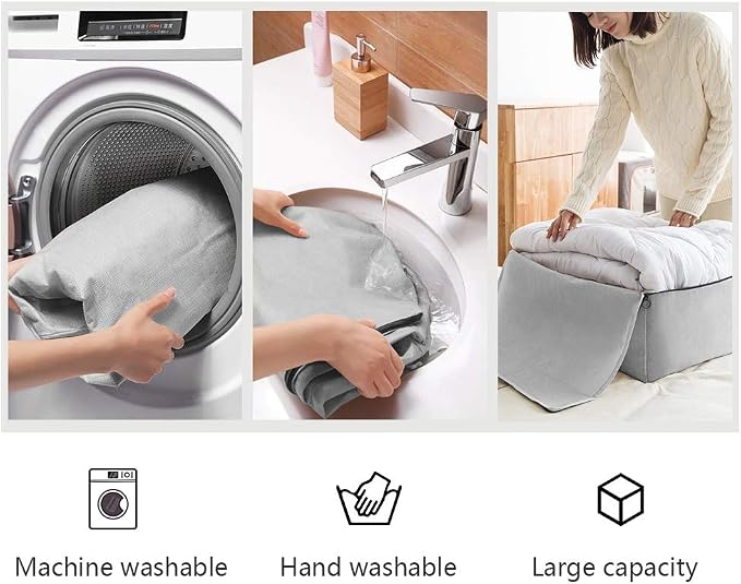 3pcs Cotton Clothes Bedding Storage Organizer Bins - Image 7