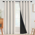 SimpleHome Cream 100% Blackout Curtains Room Darkening Living Room 84 Inch | by SimpleHome