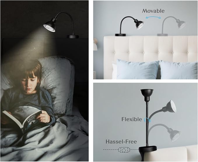 Innovative Design Rechargeable Headboard Reading Light. No Drilling Book Light - Image 2