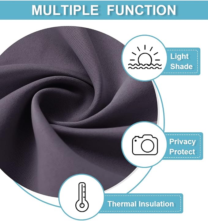 RYB HOME Blackout Curtains for Bedroom Living Room Nursery 63 inches Long | - Image 5