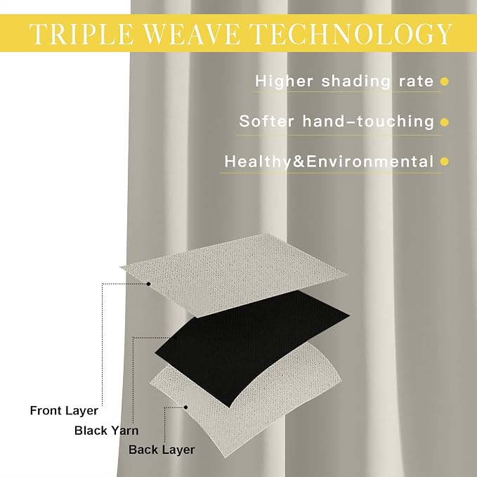 NICETOWN Blackout Curtain for Living Room, Thermal Insulated Solid Grommet - Image 4
