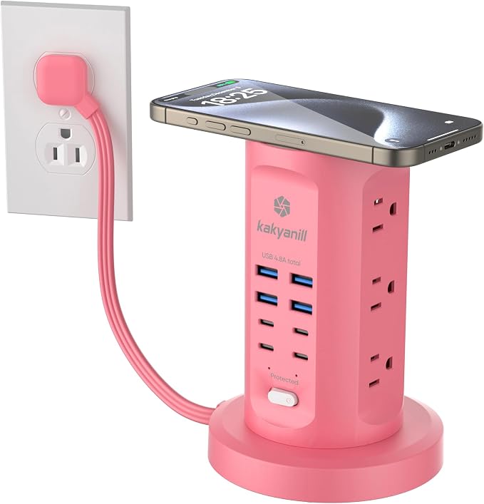 Power Strip Tower, kakyanill Charging Station 9 AC Outlets 8 USB Ports | 6 Ft by kakyanill