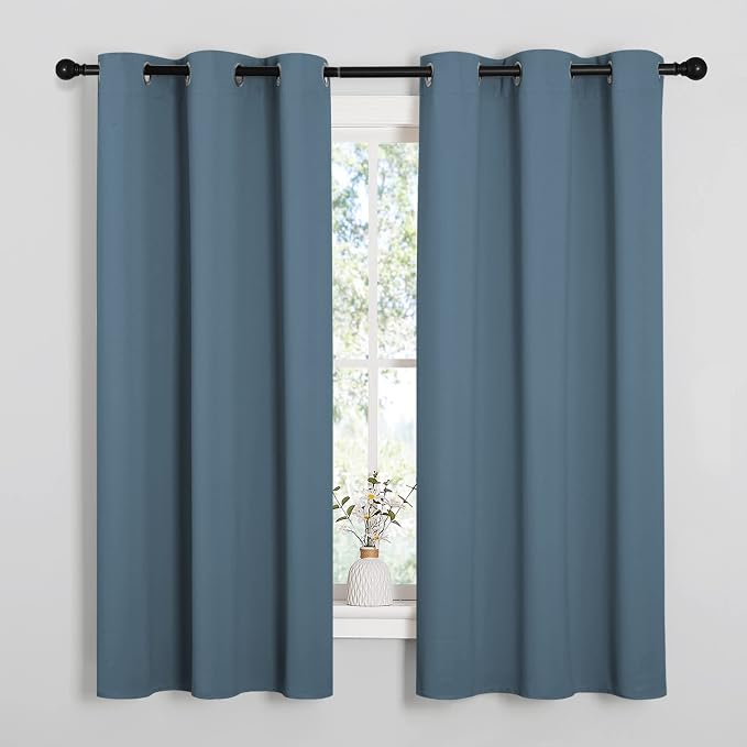 NICETOWN Room Darkening Curtains 63" Length, Thermal Insulated Blackout Panels by NICETOWN