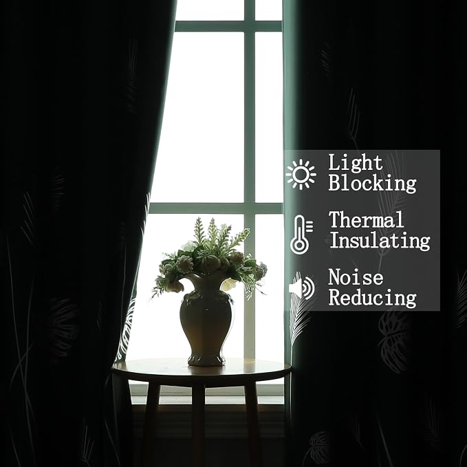 Green Blackout Curtains for Living Room 84 Inch Length 2 Panels Set, Room - Image 6