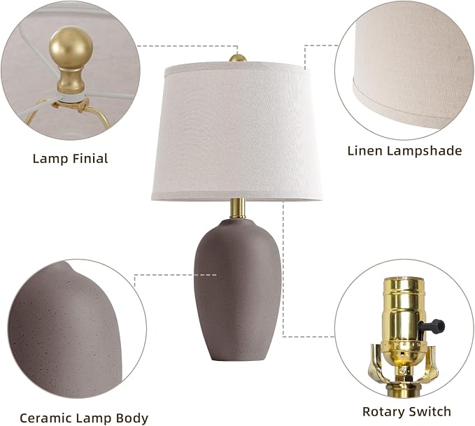 AIEAMPDO 21'' Set of 2 Farmhouse Ceramic Small Table Lamps - Image 8